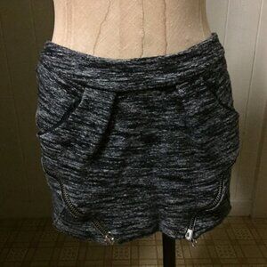 ISABEL MARANT sz 0 Wool Mini Skirt Black Gray Marl
